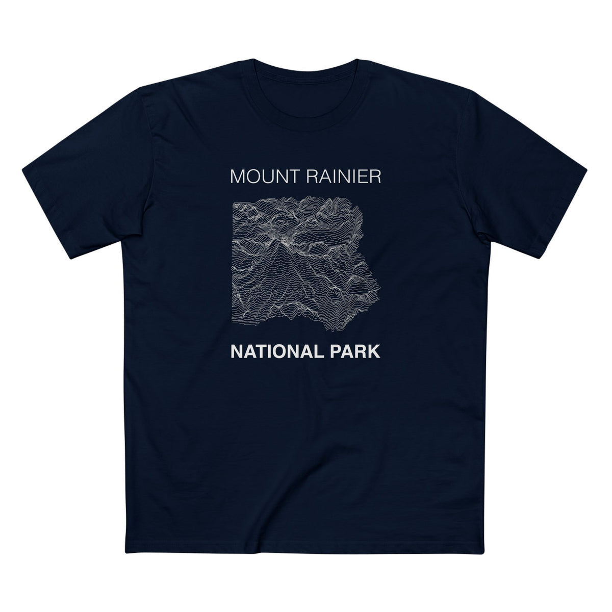 Mount Rainier National Park T-Shirt Lines in Navy
