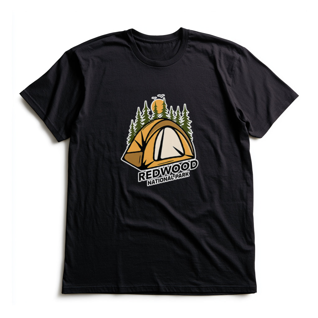 Redwood National Park T-Shirt - Camping in Black