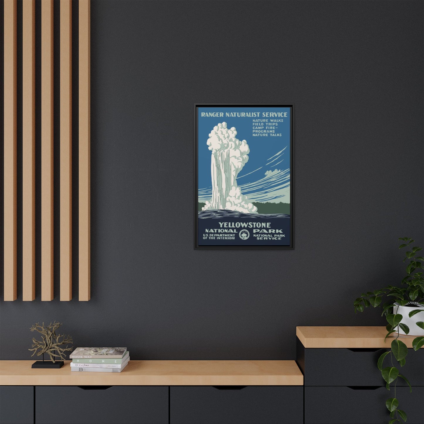Yellowstone National Park Framed Canvas - WPA Poster