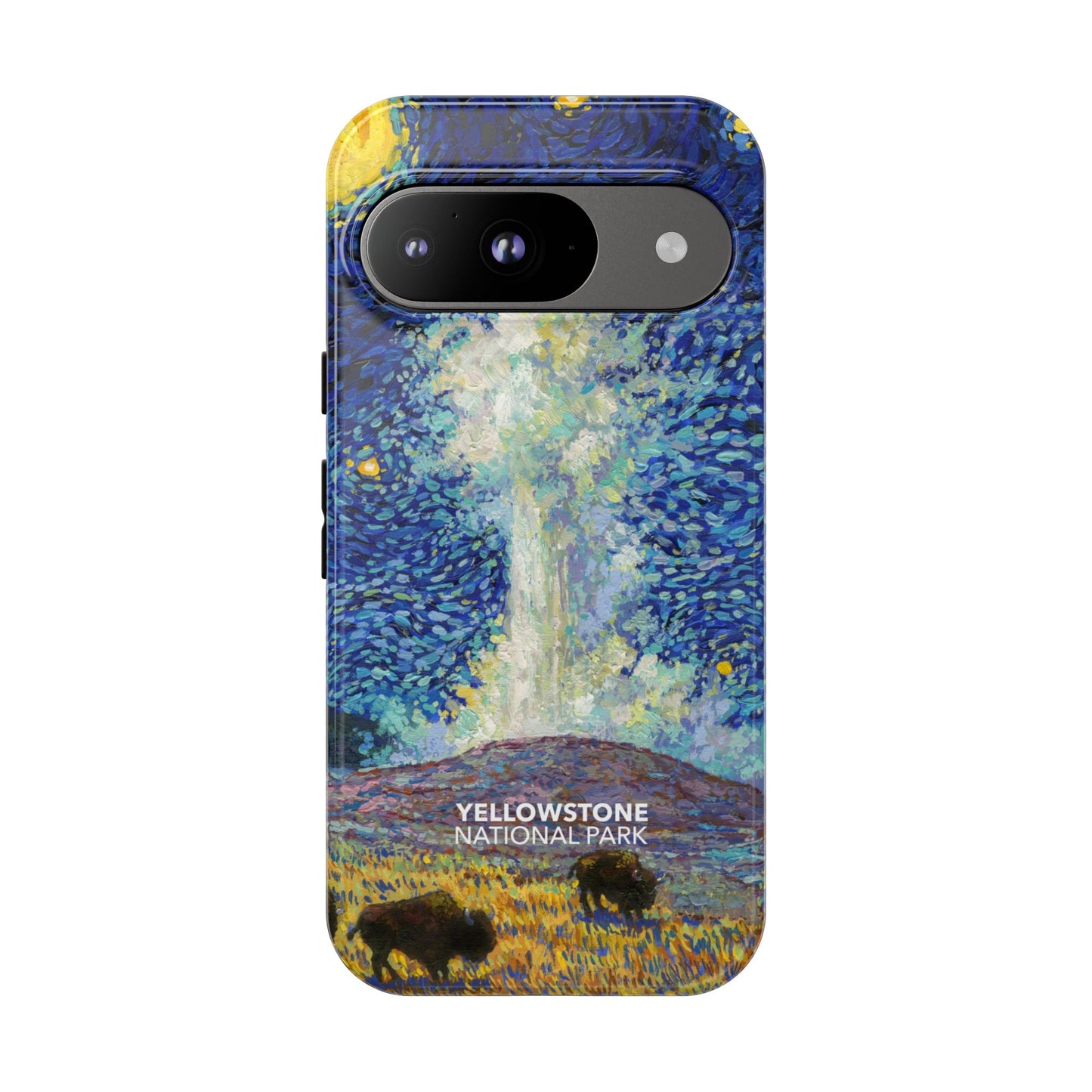 Yellowstone National Park Phone Case - Old Faithful Starry Night