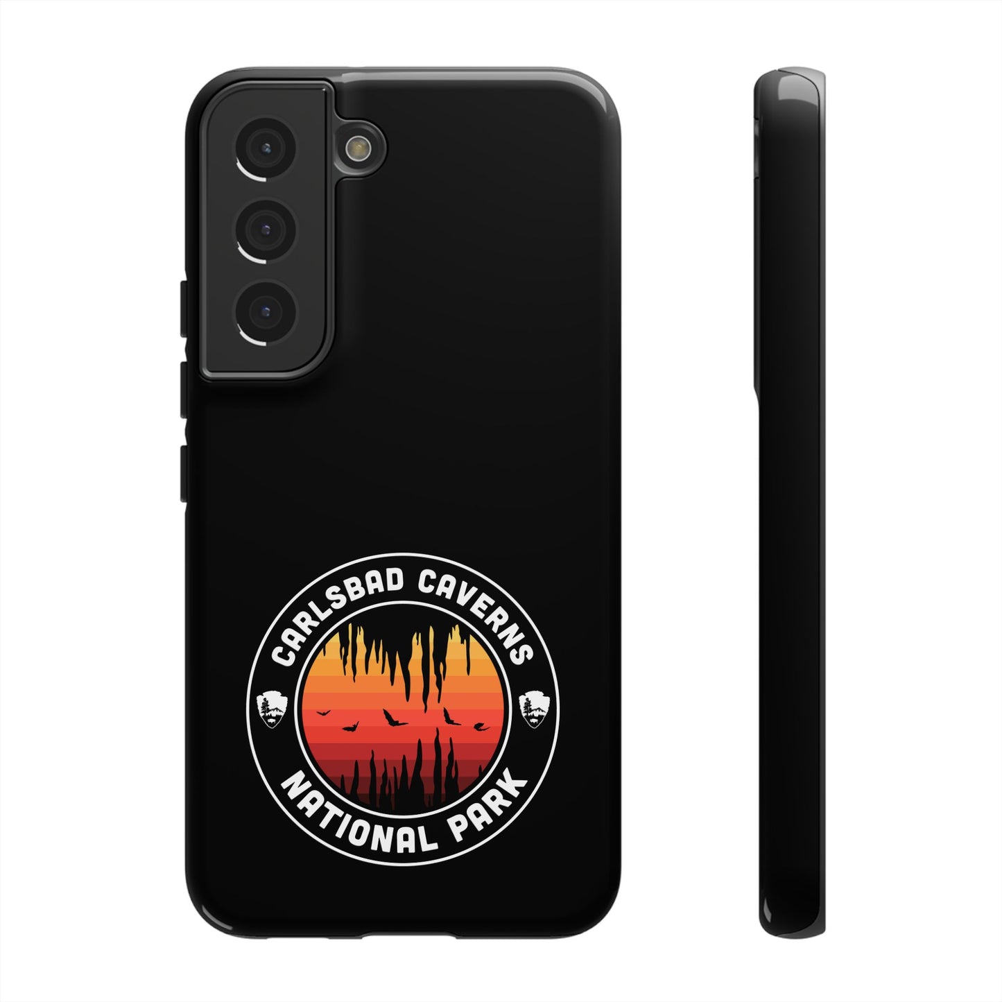 Carlsbad Caverns National Park Phone Case - Orange Round Emblem Design