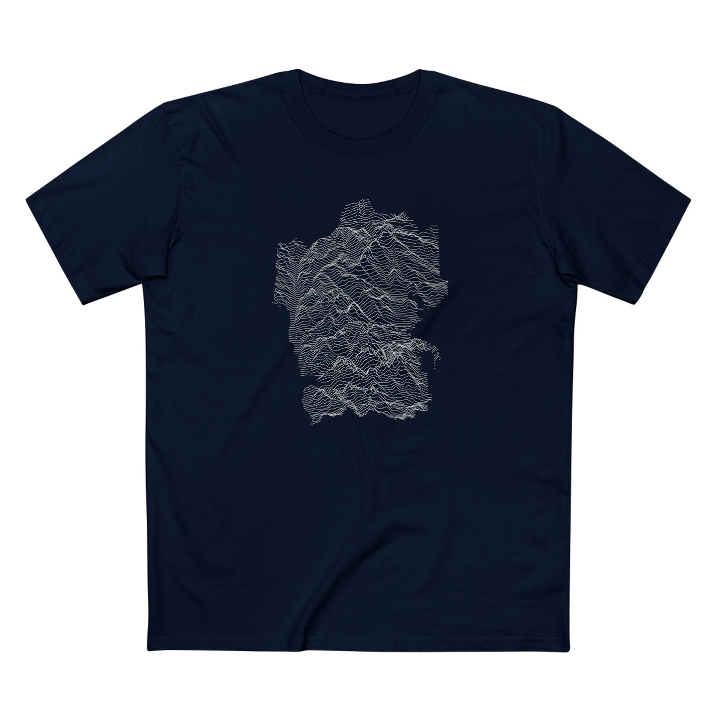 Rocky Mountain National Park T-Shirt - Topographical Lines in Navy