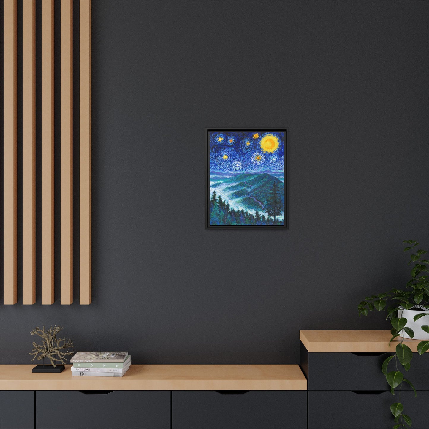 Great Smoky Mountains National Park Framed Canvas - The Starry Night