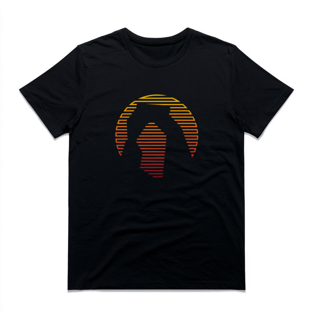 Arches National Park T-Shirt - Delicate Arch Orange Gradient in Black
