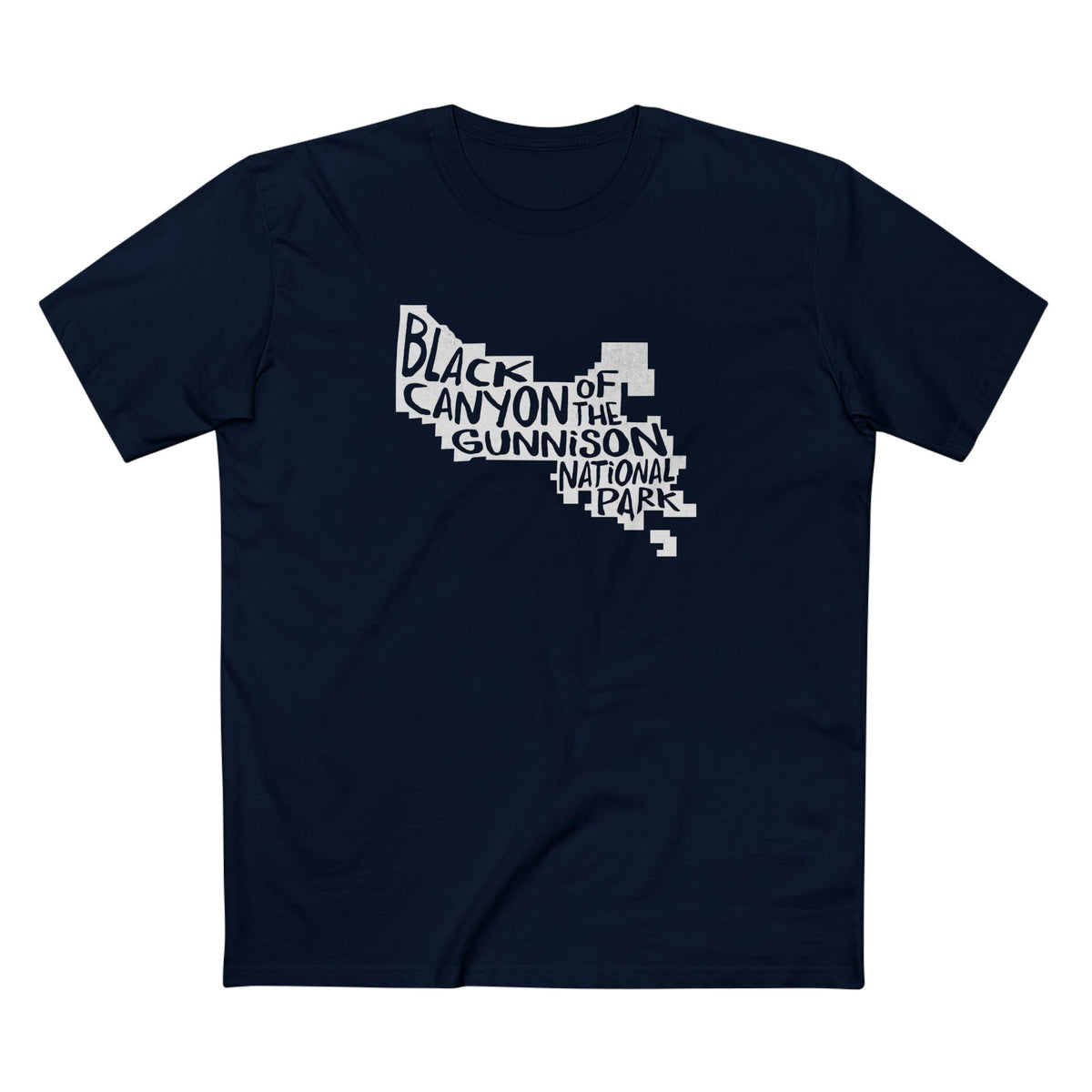 Black Canyon of the Gunnison National Park T-Shirt - Map in Navy