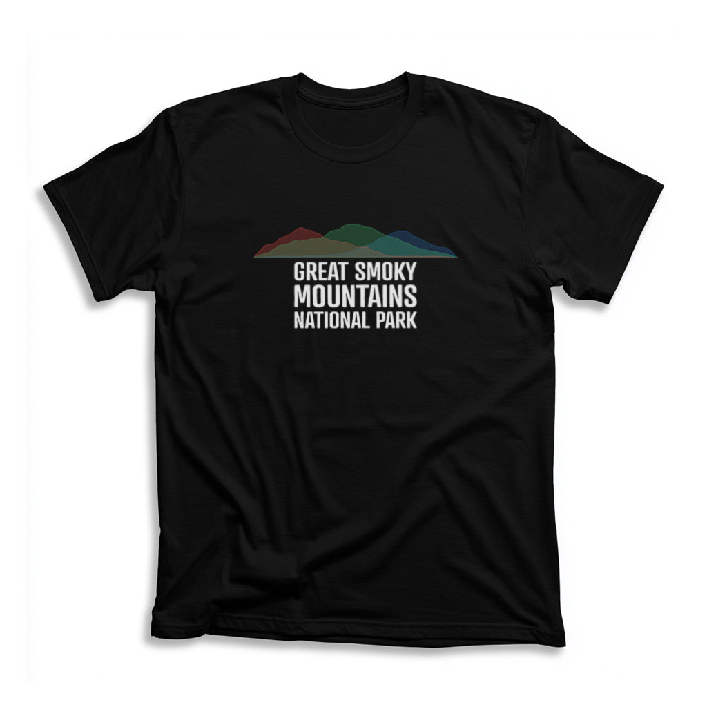 Great Smoky Mountains National Park T-Shirt - Histogram Design in Black