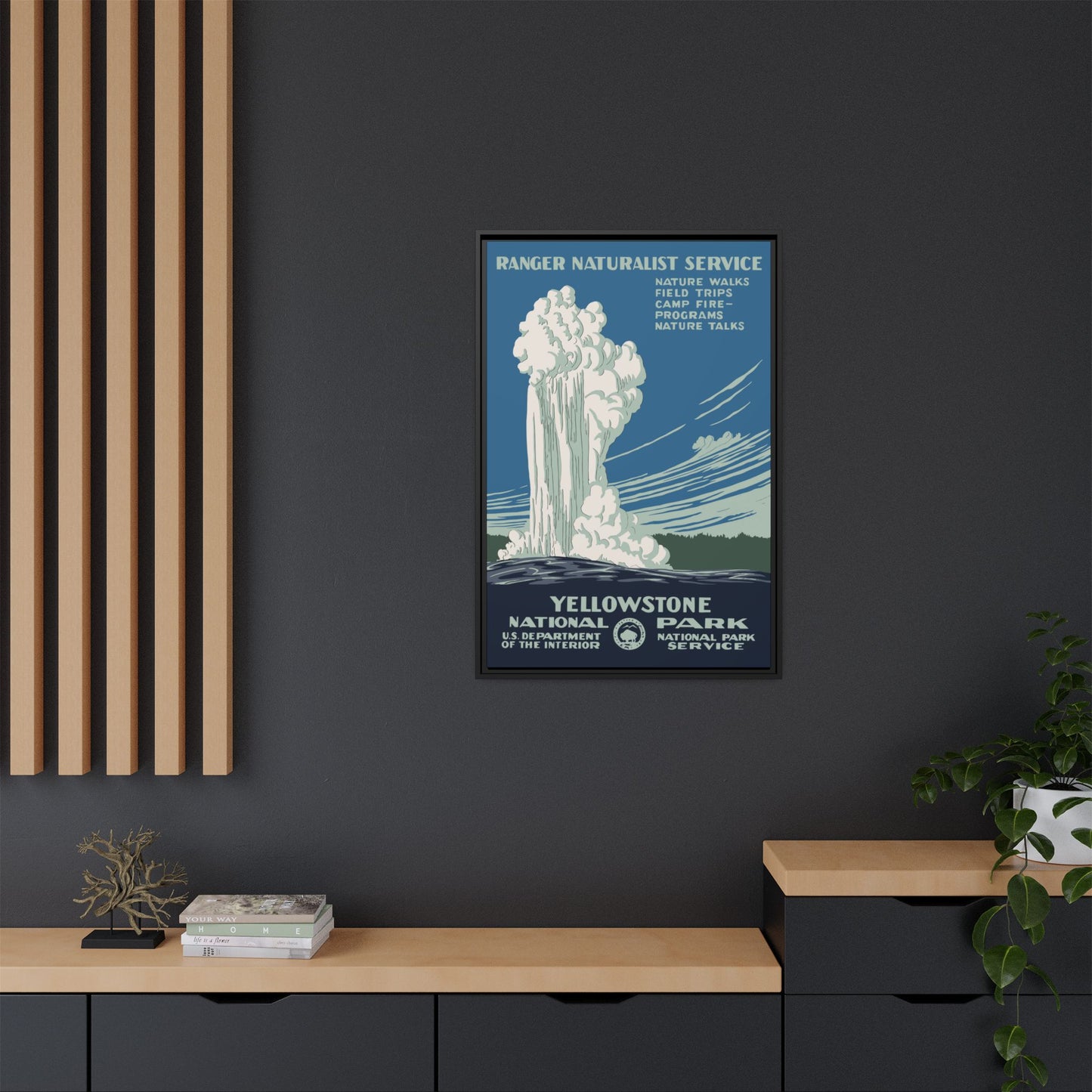 Yellowstone National Park Framed Canvas - WPA Poster