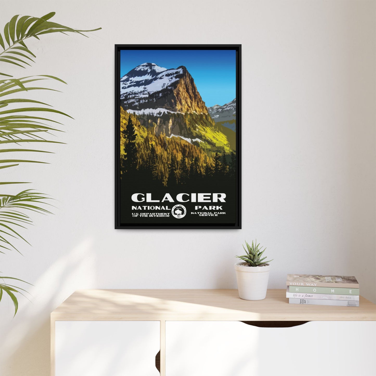 Glacier National Park Framed Canvas - WPA Poster