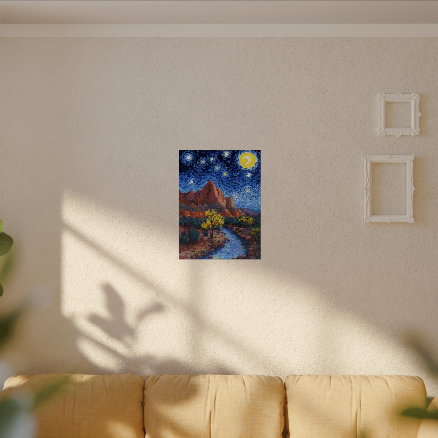 Zion National Park Starry Night Poster - Premium Textured Paper