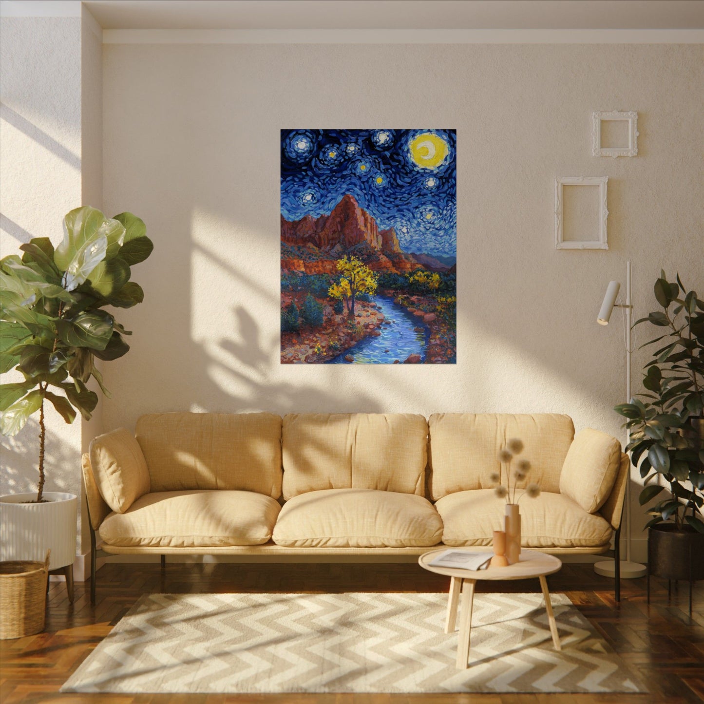 Zion National Park Starry Night Poster - Premium Textured Paper