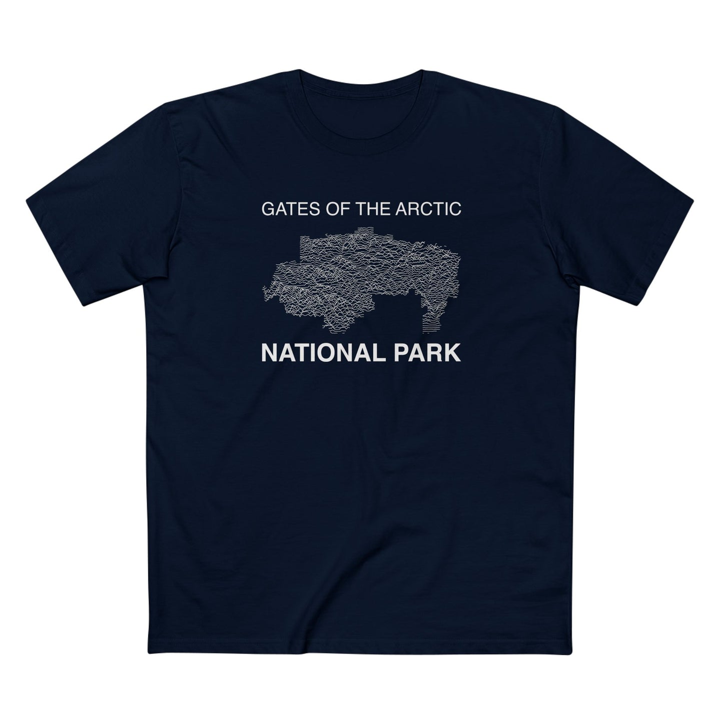Gates of the Arctic National Park T-Shirt Lines in Navy