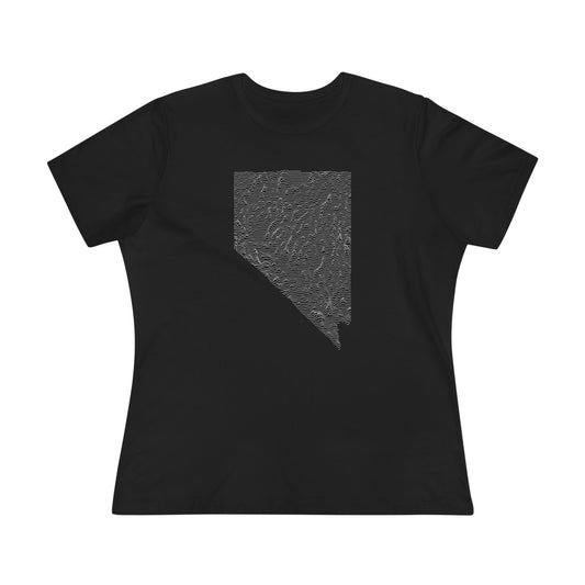 Nevada Women's T-Shirt - Topographical Lines