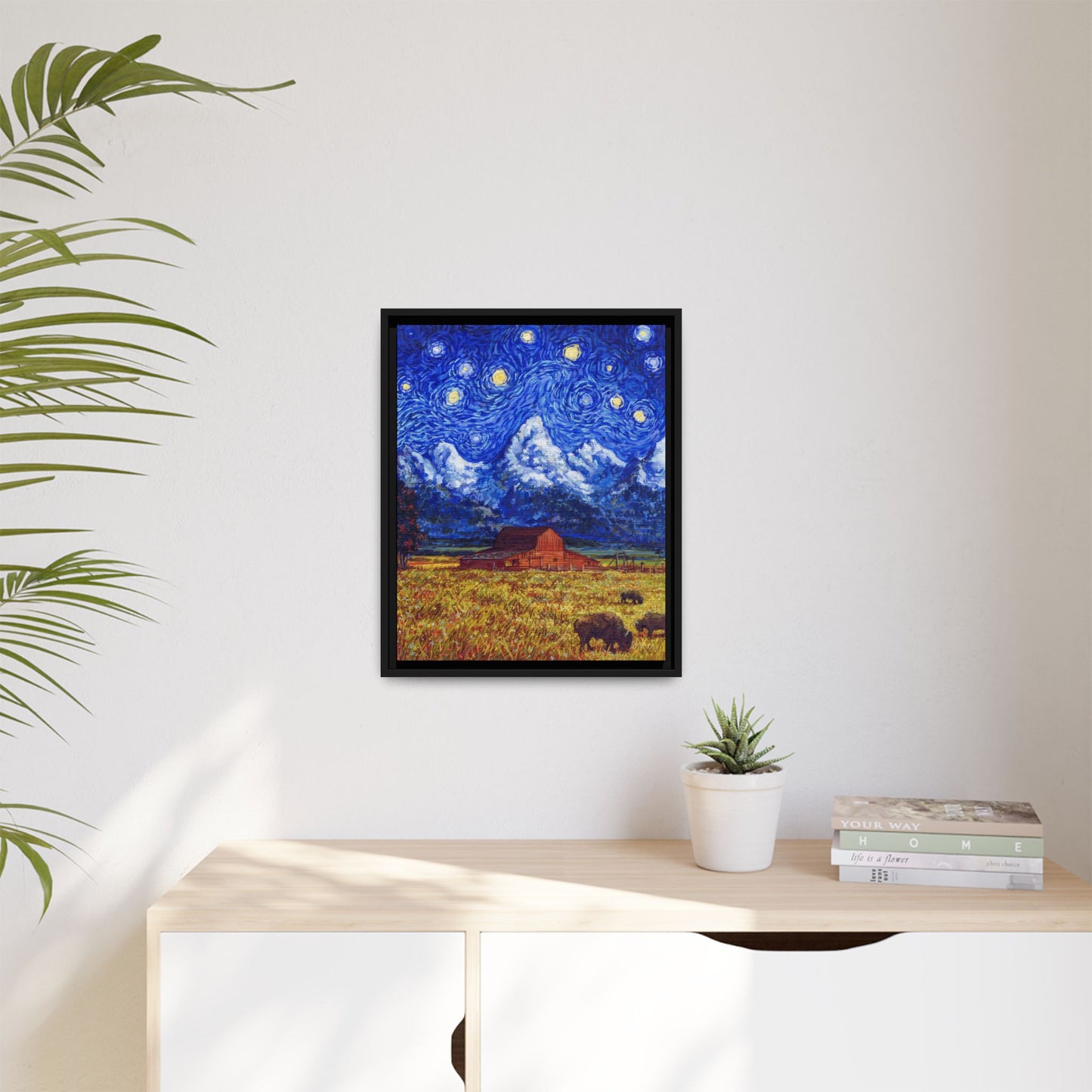 Grand Teton National Park Framed Canvas - The Starry Night