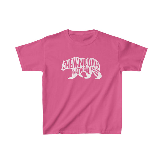 Shenandoah National Park Child T-Shirt - Black Bear Chunky Text