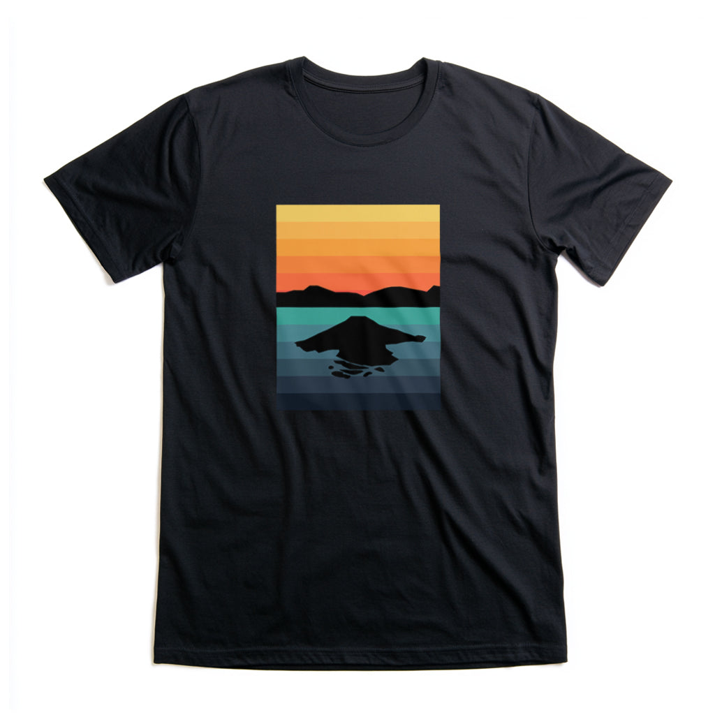 Crater Lake National Park T-Shirt - Gradient Poster Design in Black