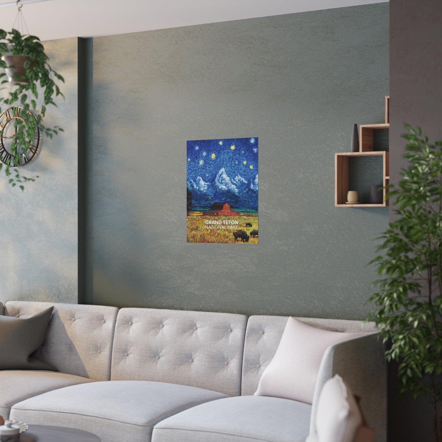 Grand Teton National Park Poster - Starry Night