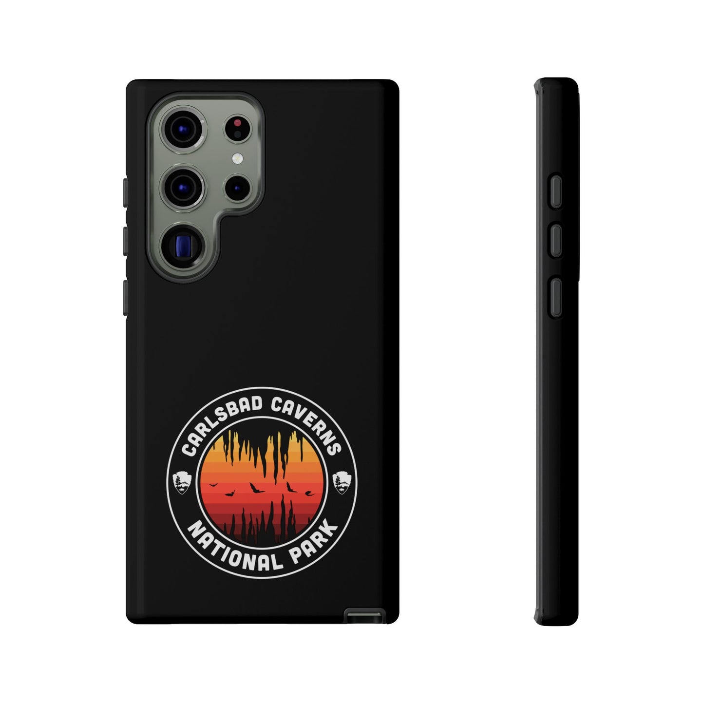 Carlsbad Caverns National Park Phone Case - Orange Round Emblem Design