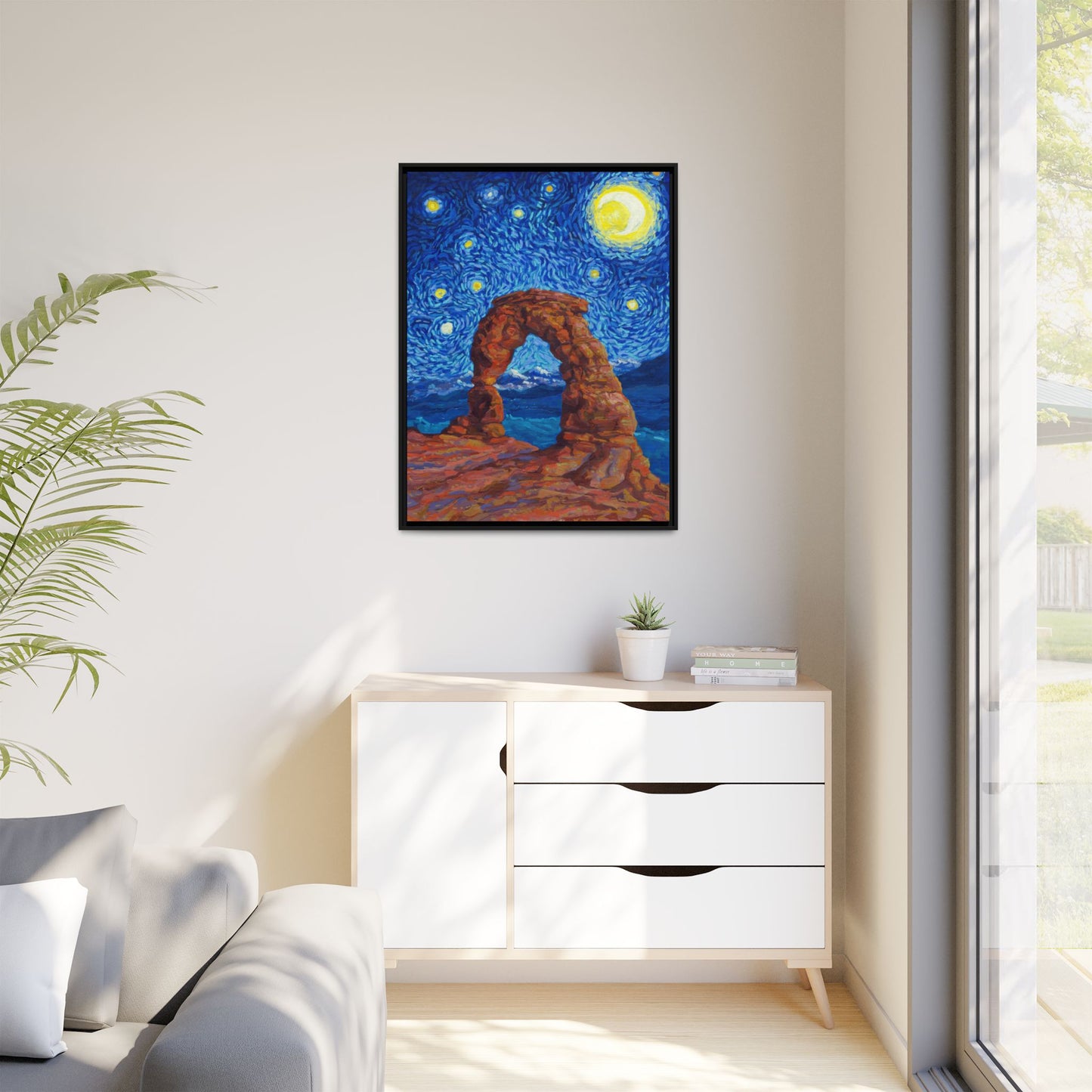 Arches National Park Framed Canvas - The Starry Night
