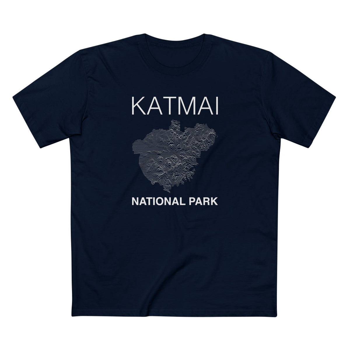 Katmai National Park T-Shirt Lines in Navy