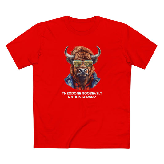 Theodore Roosevelt National Park T-Shirt - Bison in Red
