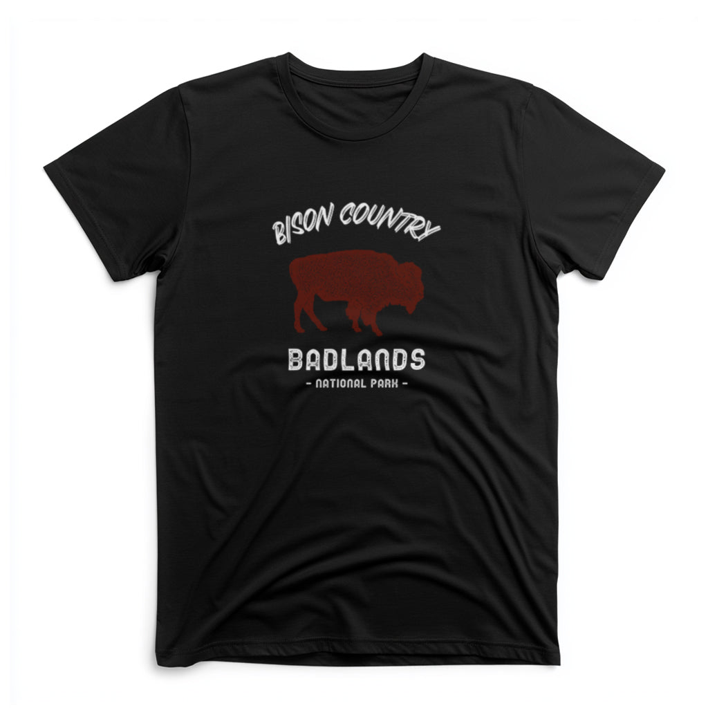 Badlands National Park T-Shirt - Bison Country in Black