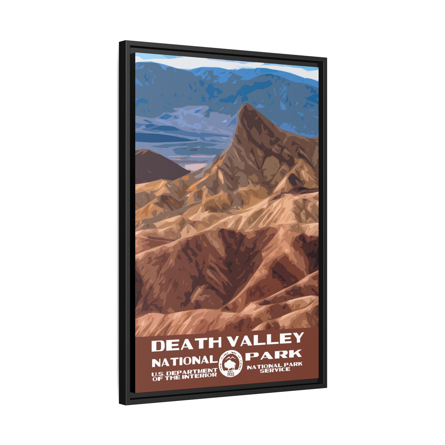 Death Valley National Park Framed Canvas - WPA Poster Zabriskie Point