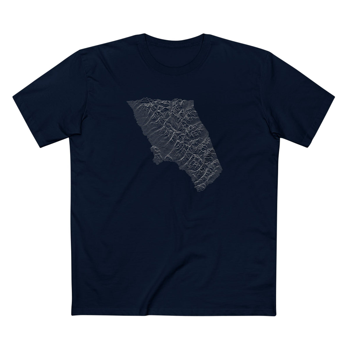 Glacier National Park T-Shirt - Topographical Lines in Navy