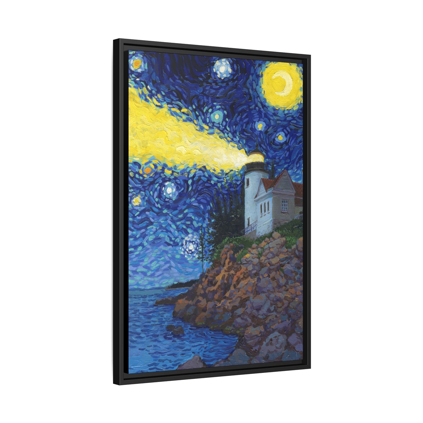 Acadia National Park Framed Canvas - The Starry Night