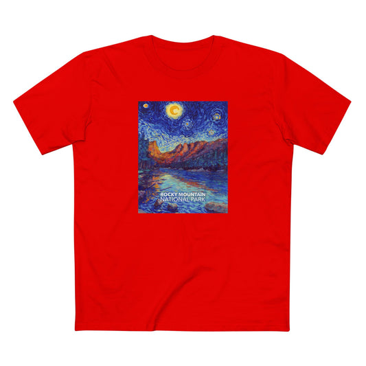 Rocky Mountain National Park T-Shirt - The Starry Night in Red