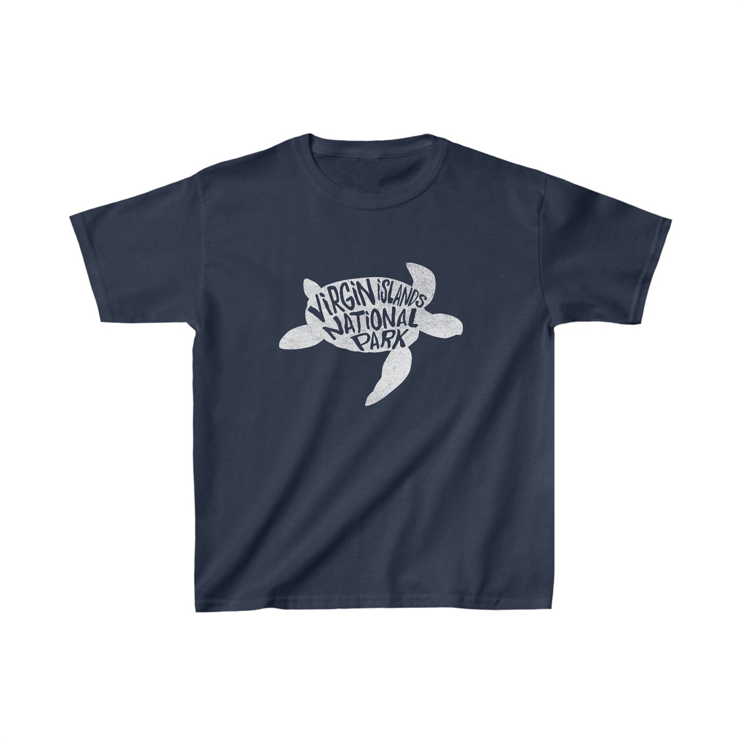Virgin Islands National Park Child T-Shirt - Sea Turtle Chunky Text