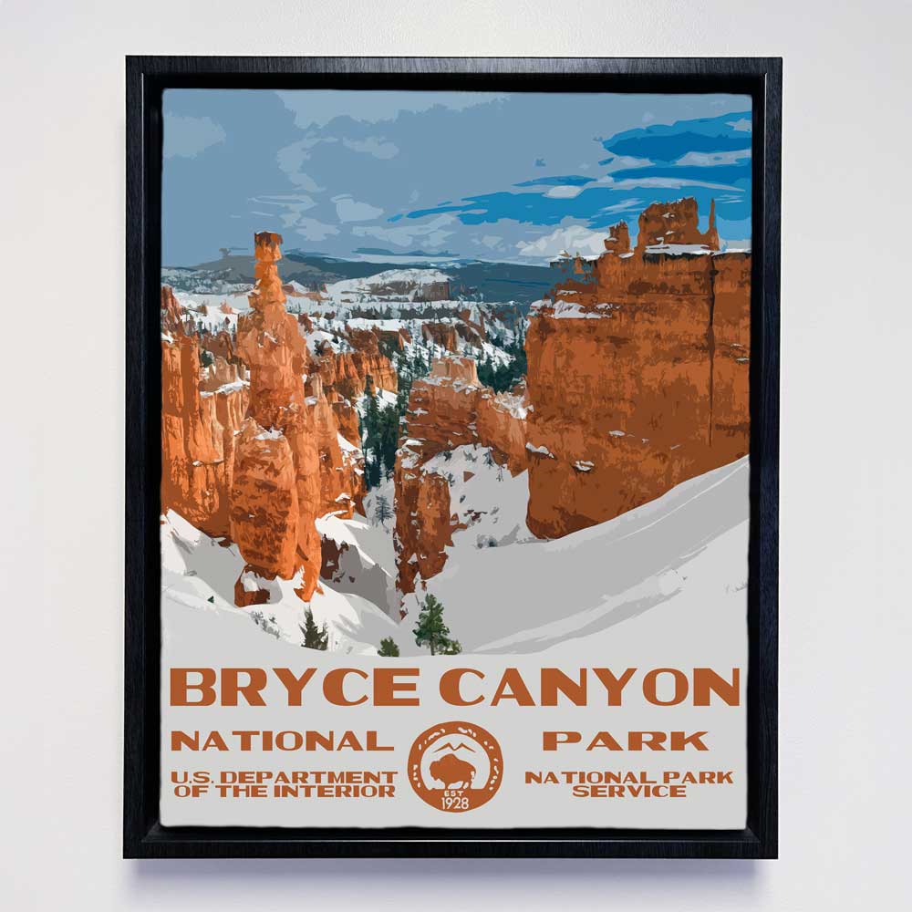 Bryce Canyon National Park Framed Canvas - WPA Poster