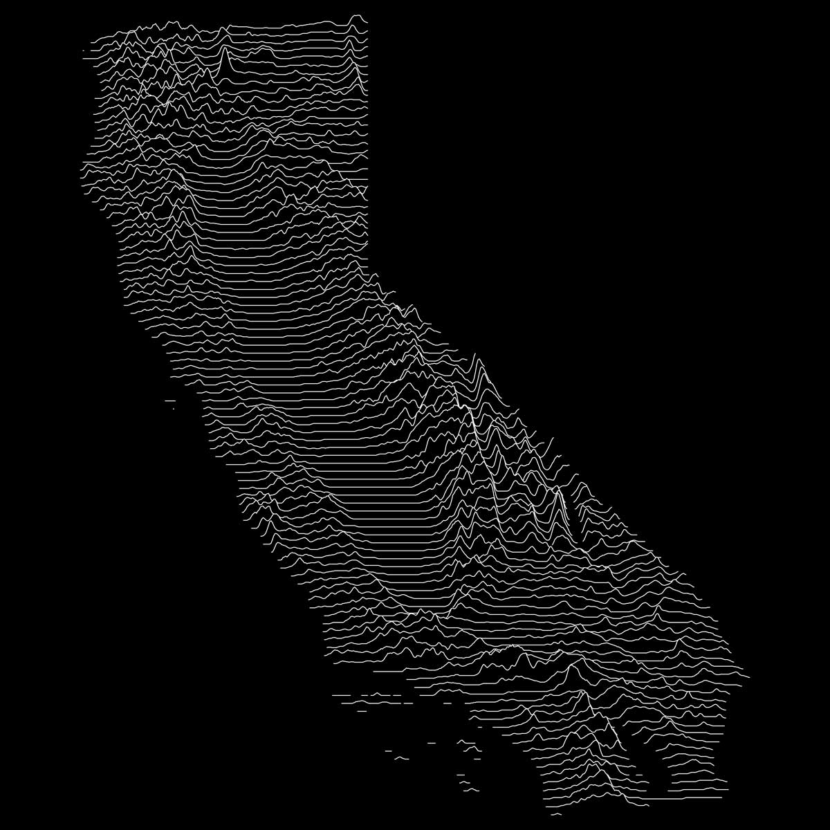 California T-Shirt - Topographical Lines