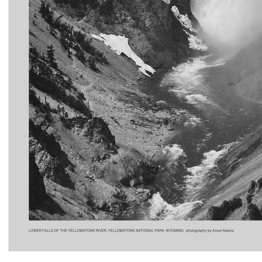 Yellowstone National Park Poster - Ansel Adams Lower Falls