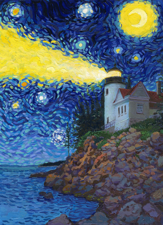 Full artwork for the Acadia National Park 1000-piece Starry Night jigsaw puzzle
