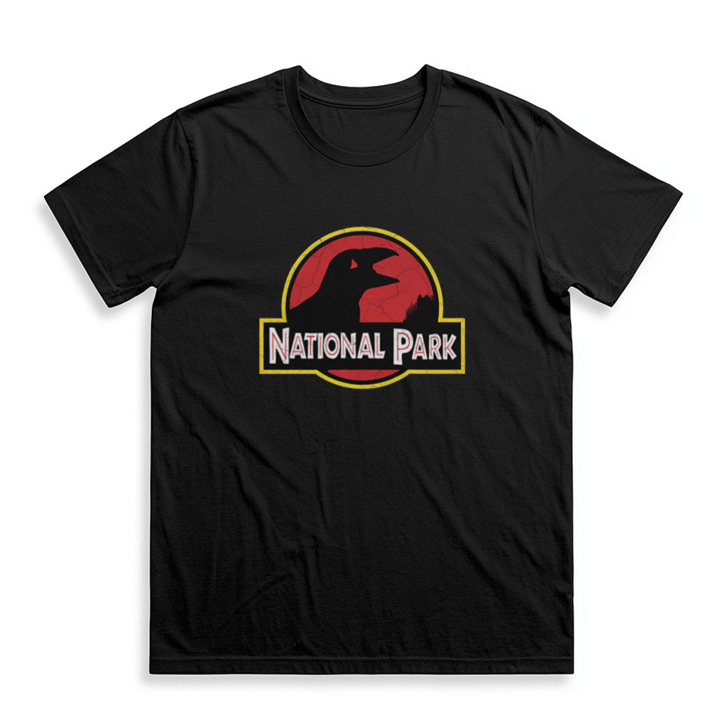 Acadia National Park T-Shirt - Puffin Parody Logo in Black
