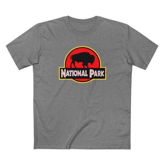 Bison National Park T-Shirt - Parody Logo in Athletic Heather