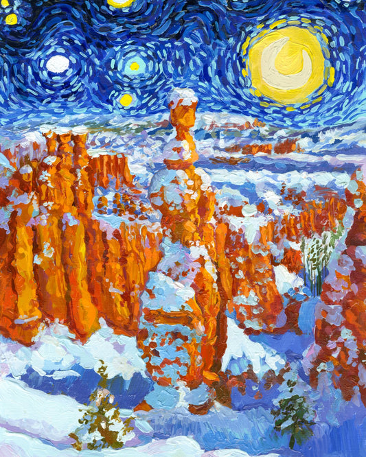 Full artwork for the Bryce Canyon National Park 1000-piece Starry Night jigsaw puzzle