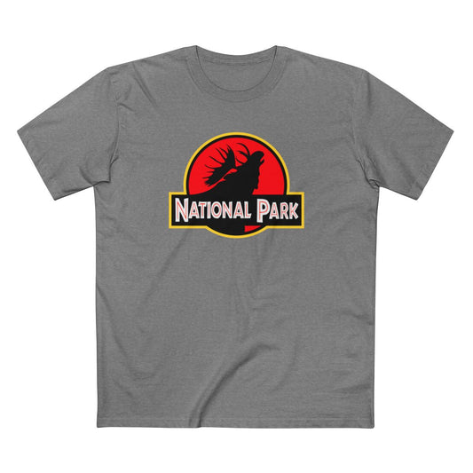 Moose National Park T-Shirt - Parody Logo in Athletic Heather