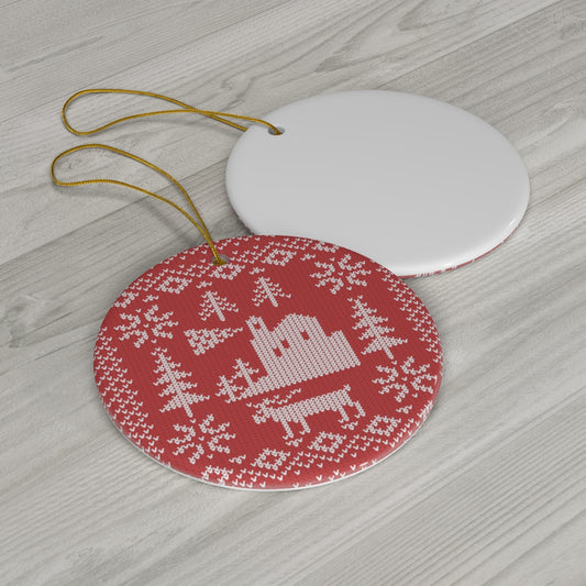 Acadia National Park Ornament - Lighthouse Fair Isle Pattern