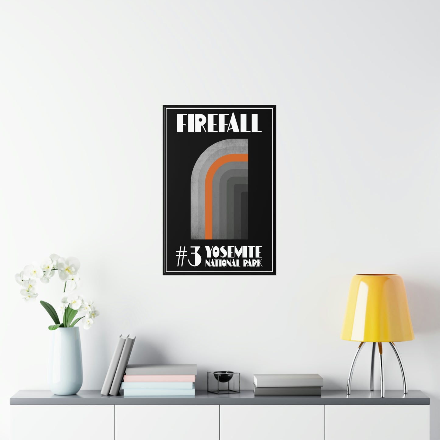 Yosemite National Park Poster - Art Deco Firefall