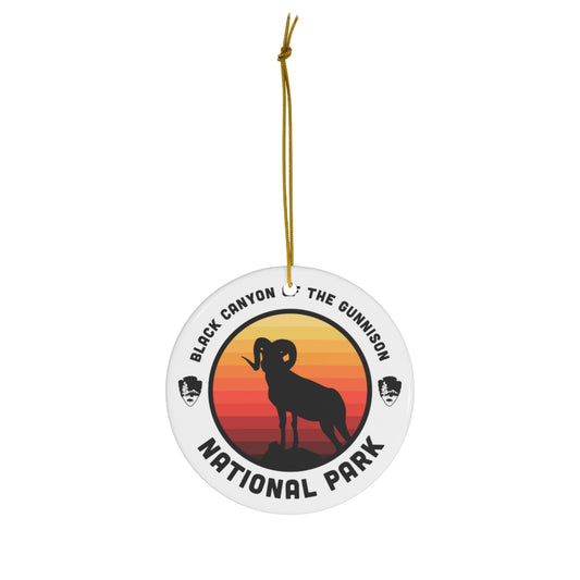 Black Canyon of the Gunnison National Park Ornament - Round Emblem Design