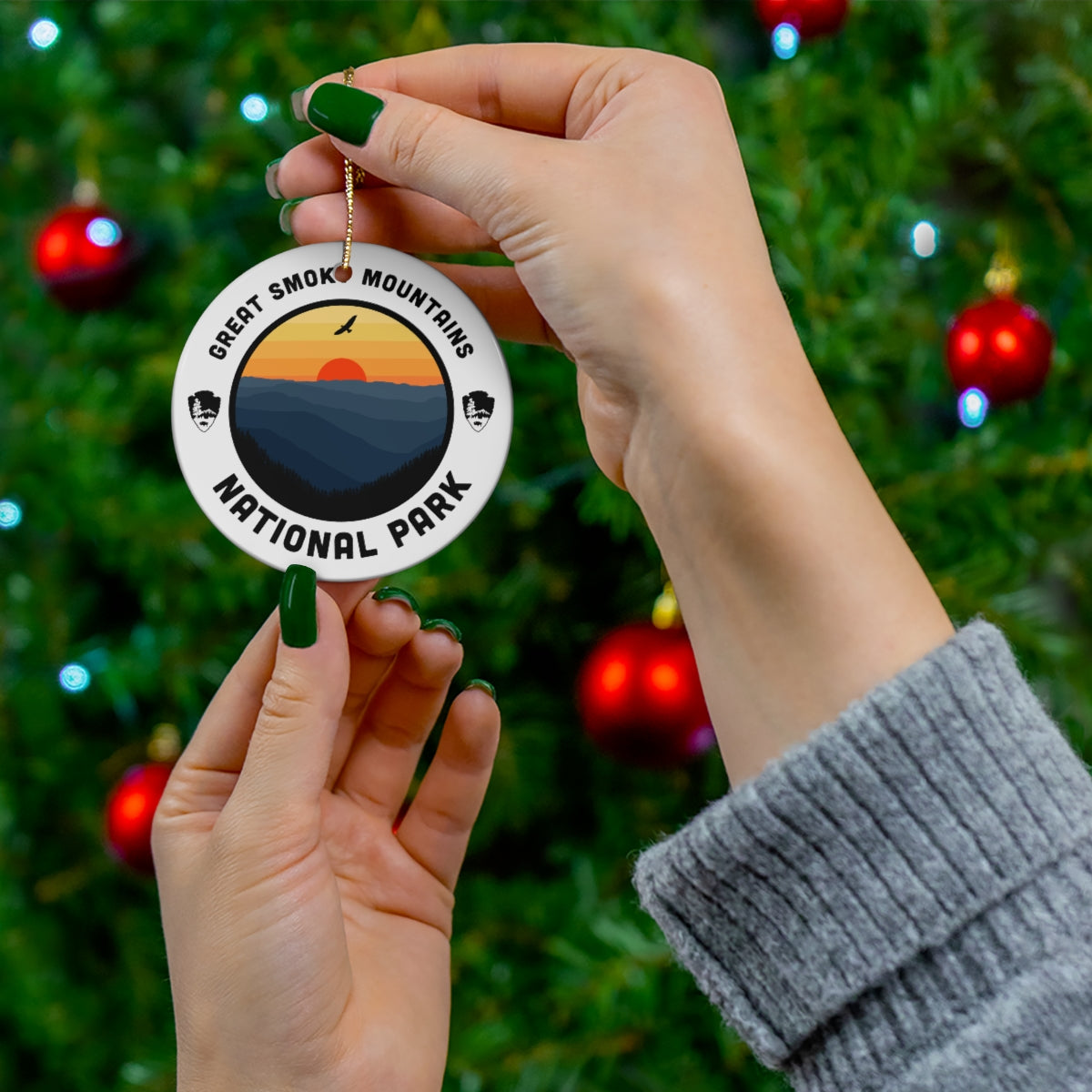 Great Smoky Mountains National Park Ornament - Round Emblem Design