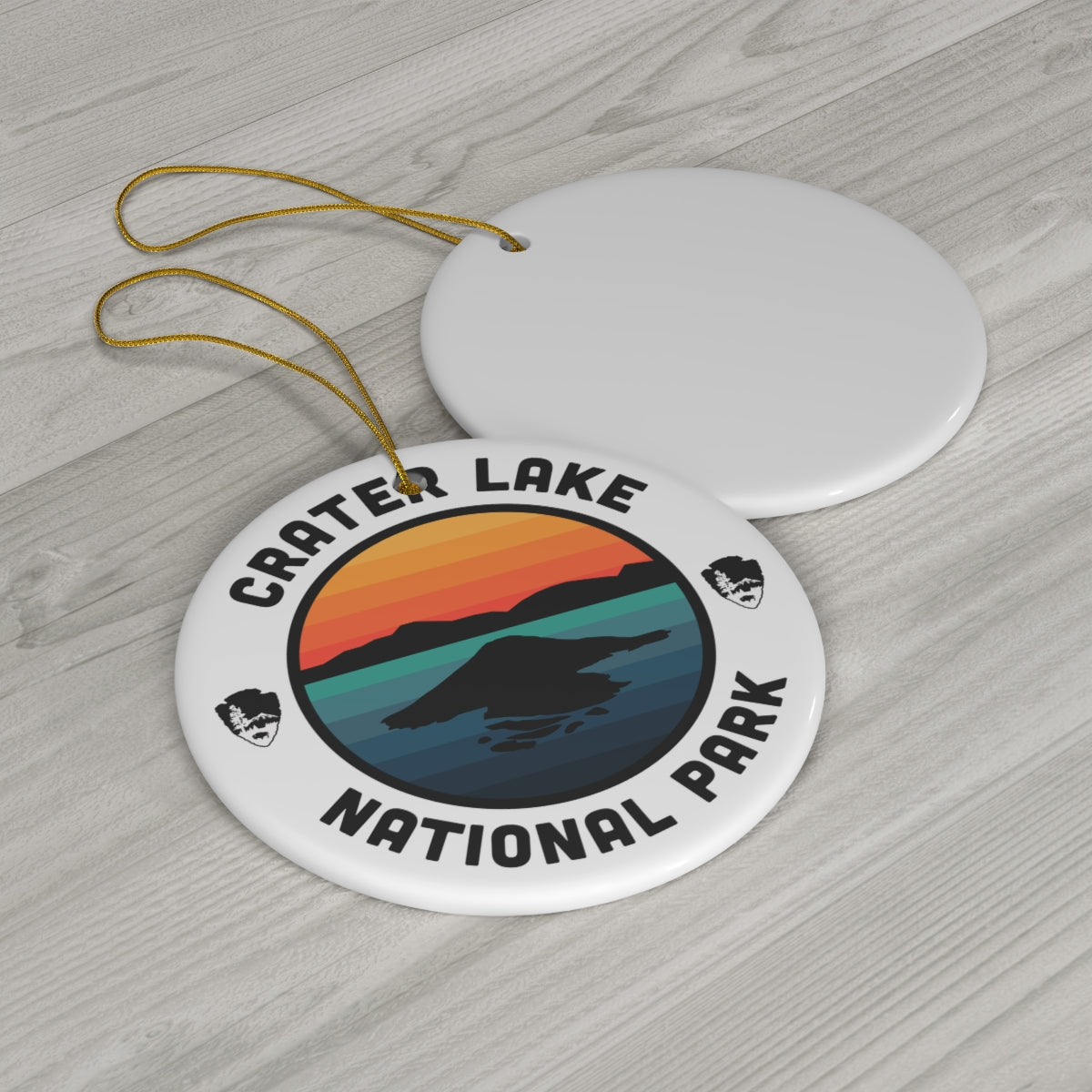 Crater Lake National Park Ornament - Round Emblem Design