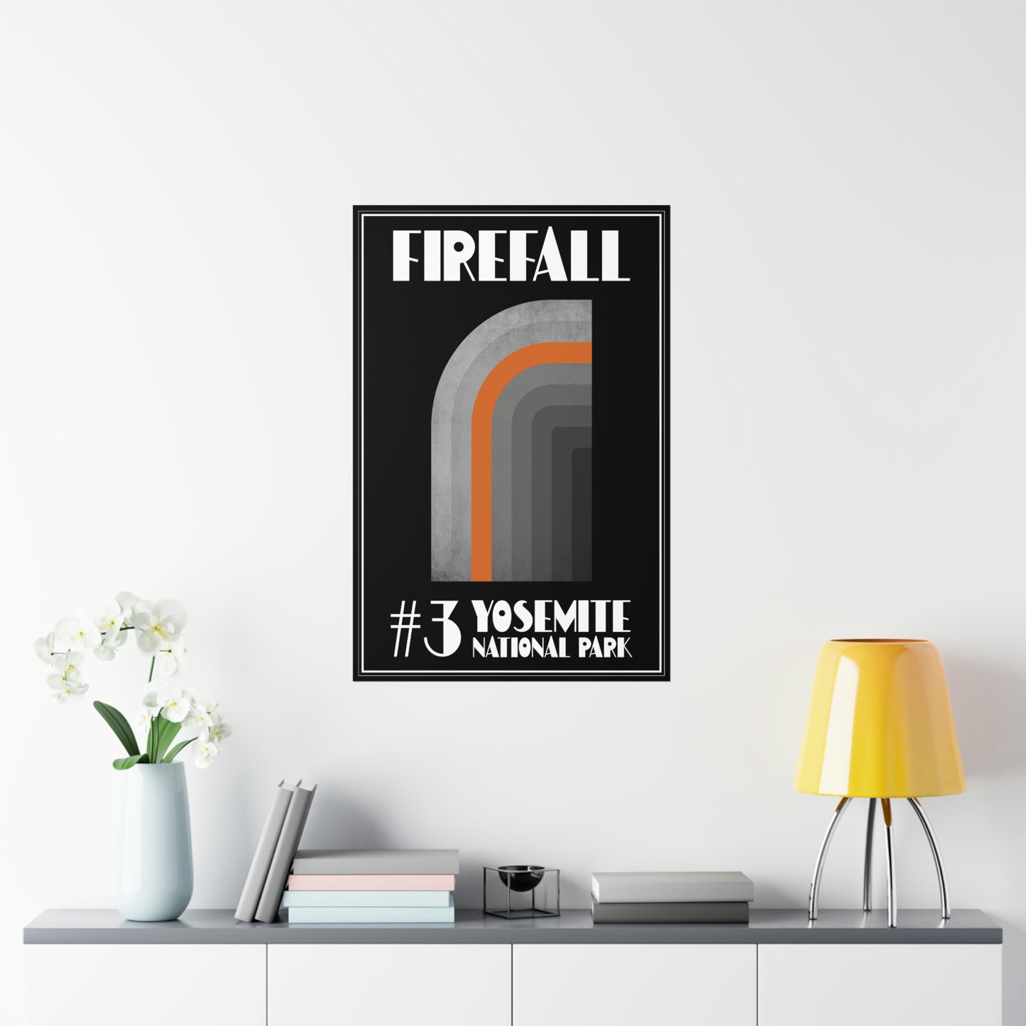 Yosemite National Park Poster - Art Deco Firefall
