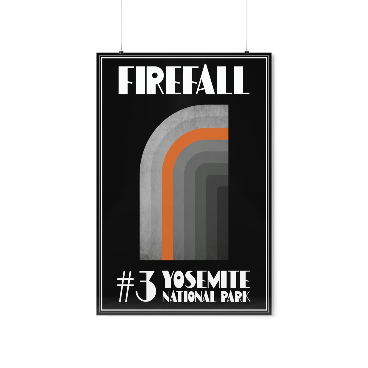 Yosemite National Park Poster - Art Deco Firefall