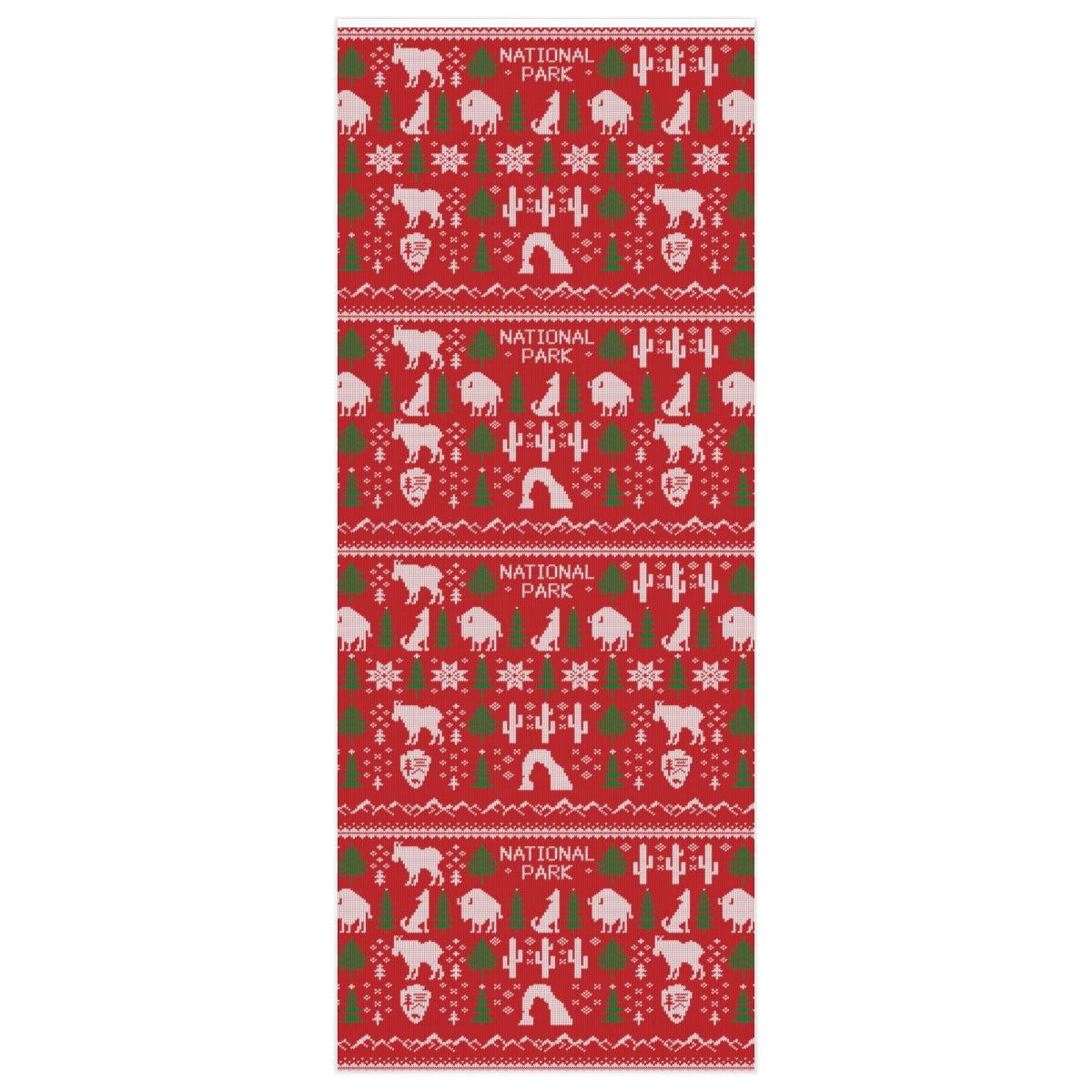 National Park Wrapping Paper - Red Fair Isle Design