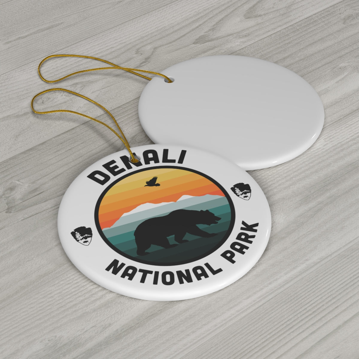Denali National Park Ornament - Round Emblem Design