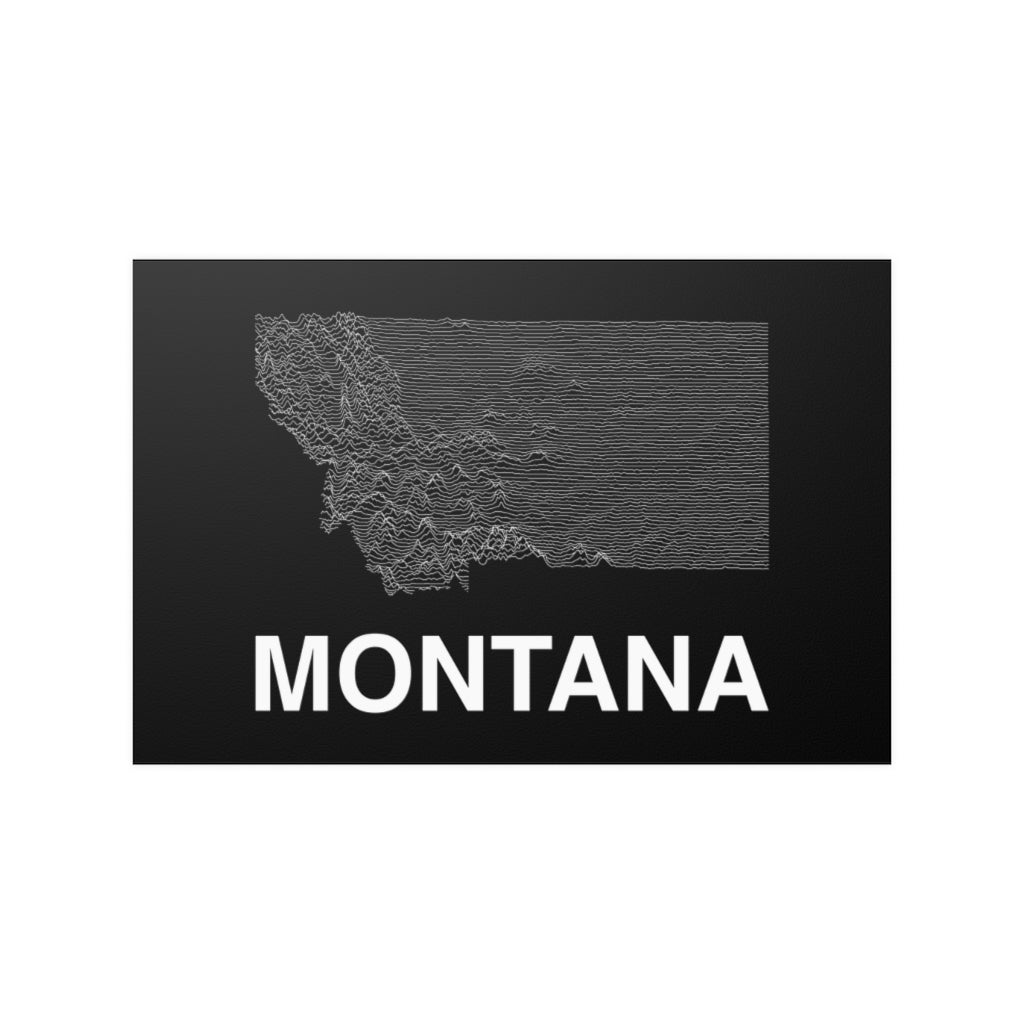 Montana Poster - Unknown Pleasures Lines National Parks Partnership