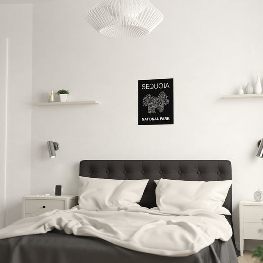 Sequoia National Park Poster - Unknown Pleasures Lines National Parks Partnership