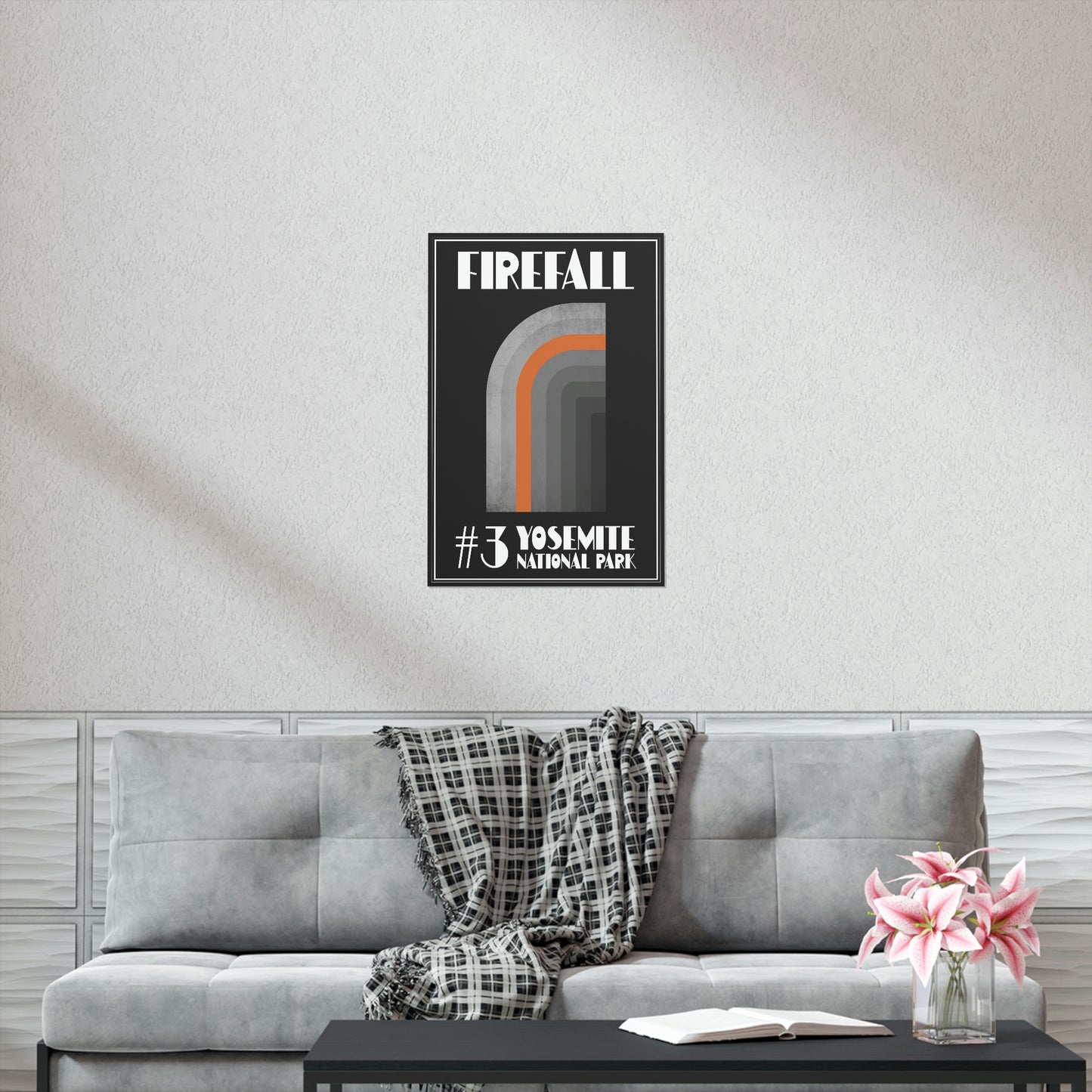Yosemite National Park Poster - Art Deco Firefall